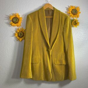 ASOS Men’s Mustard Pleated Corduroy Suit Jacket Size 36”
